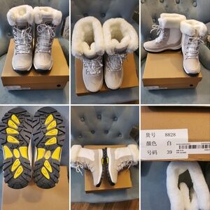 Source Unknown White Women's Winter Fur-Lined Snow Boots